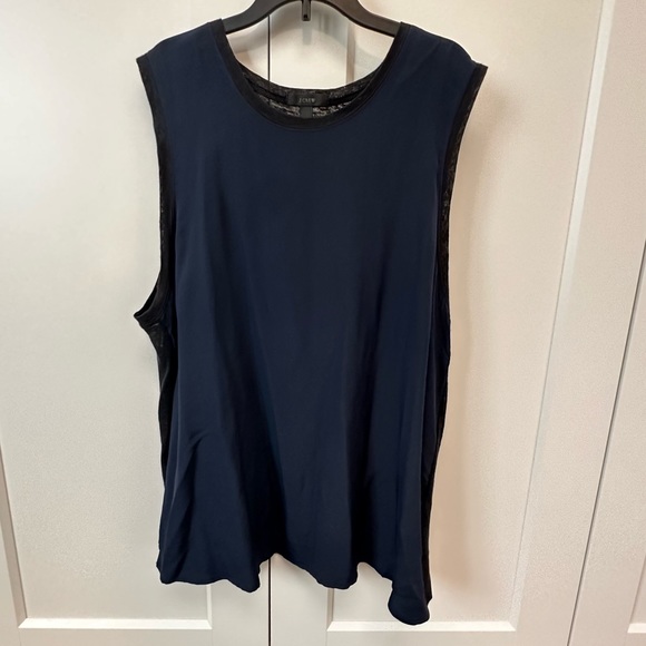 J. Crew silk tank with linen back - Picture 1 of 5